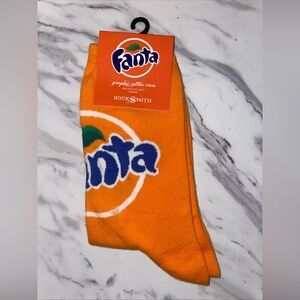 NWT Socksmith Fanta Orange Graphic Crew Socks Women’s 9-11 Novelty Soda Socks